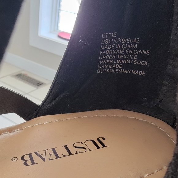 Justfab sandals black size 11 - Picture 4 of 5